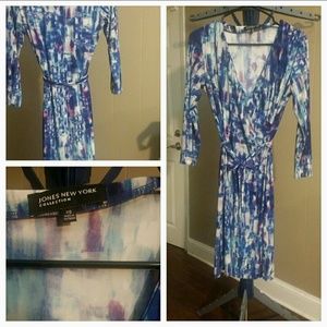 Jones New York Knit Long Sleeve Wrap Dress